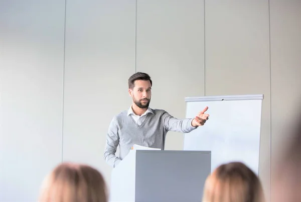 Businessman Giving Lecture Business Convention — Stock Photo, Image
