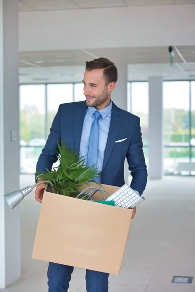 Affärsteam Packa Upp Och Flytta Nytt Kontor — Stockfoto