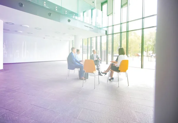 Business Colleagues Planning Strategy While Sitting Chairs Meeting — Stock Photo, Image