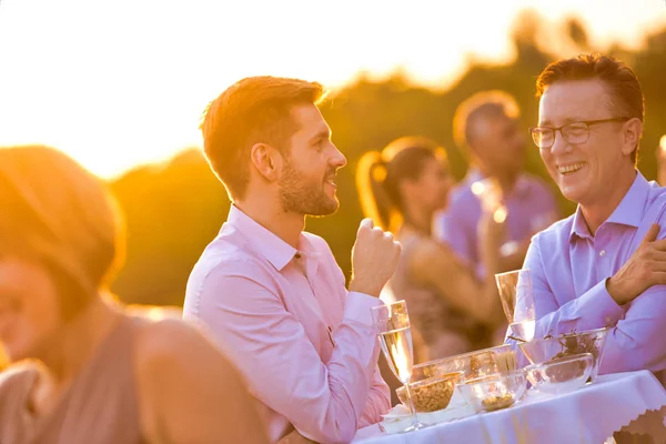 Business People Enjoying Success Roof Party Summer — Stock Photo, Image