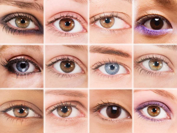 Digital Composite Female Eyes Grid — Stock Photo, Image