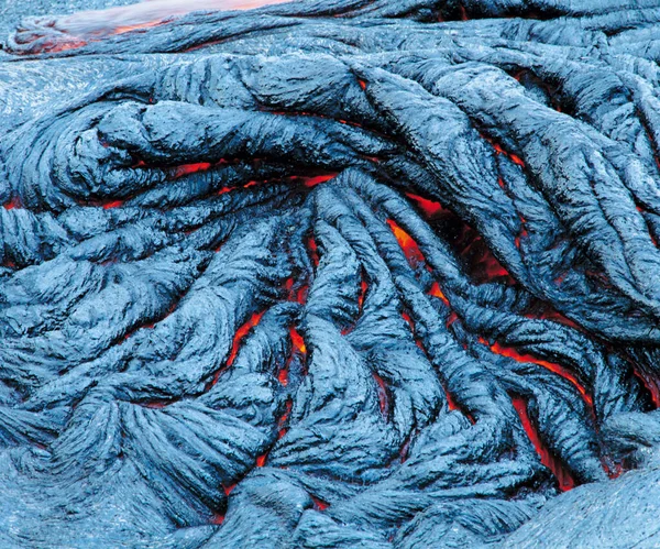 熔岩流的高角度视图 — 图库照片