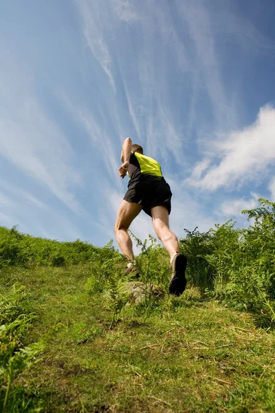 田舎でジョギングする男 — ストック写真