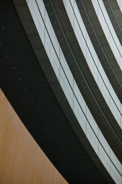 Japon Tokyo modern binası alçak açılı.