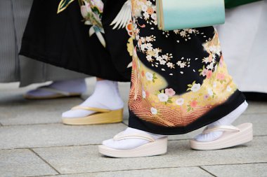 Meiji Tapınağında Geleneksel Giyinen Japon Kadınları