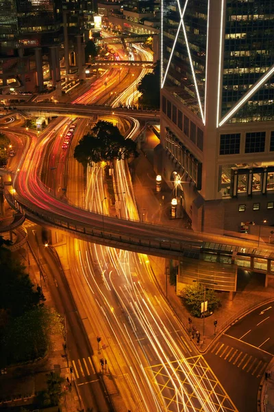 中国内地香港夜间交通不畅 — 图库照片