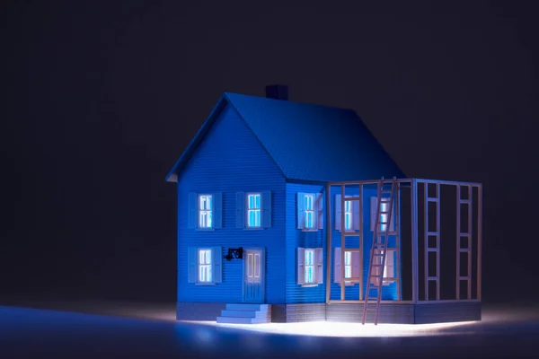 Illuminated Model House — Stock Photo, Image