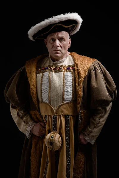 Portret Króla Henryka Viii Stroju Historycznym — Zdjęcie stockowe