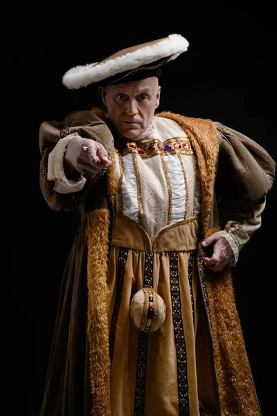 ヘンリー8世の肖像歴史的な衣装を指す — ストック写真