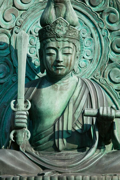 Japão Kyoto Tenryuji Templo Estátua Bronze — Fotografia de Stock