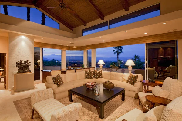 Living room interior of luxury villa