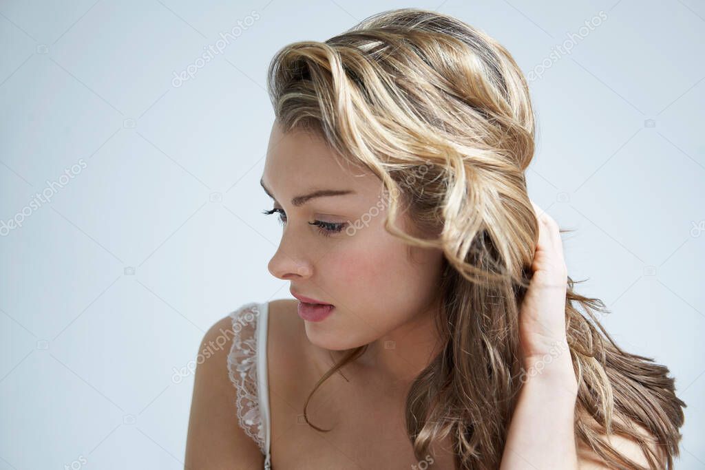 Pensive young woman close-up