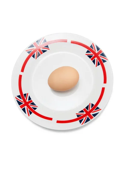 Brown Egg Plate White Background — Stock Photo, Image