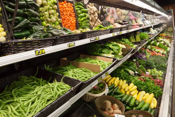 Produtos Hortícolas Frescos Exposição Mercado Dos Agricultores — Fotografia de Stock