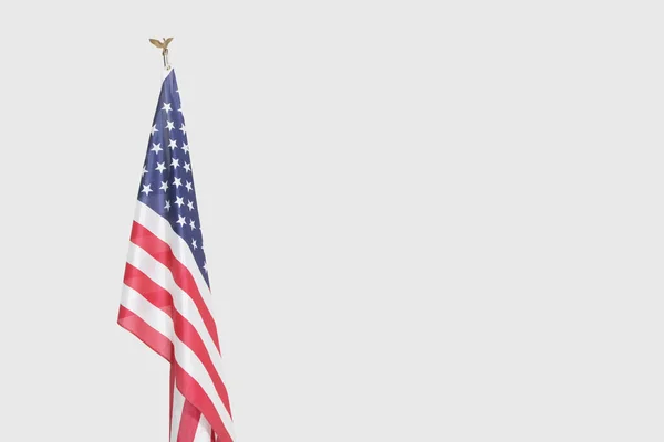 Bandeira Americana Sobre Fundo Cinza — Fotografia de Stock