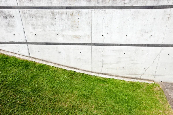 Grass Verge Next Brick Wall — Stock Photo, Image