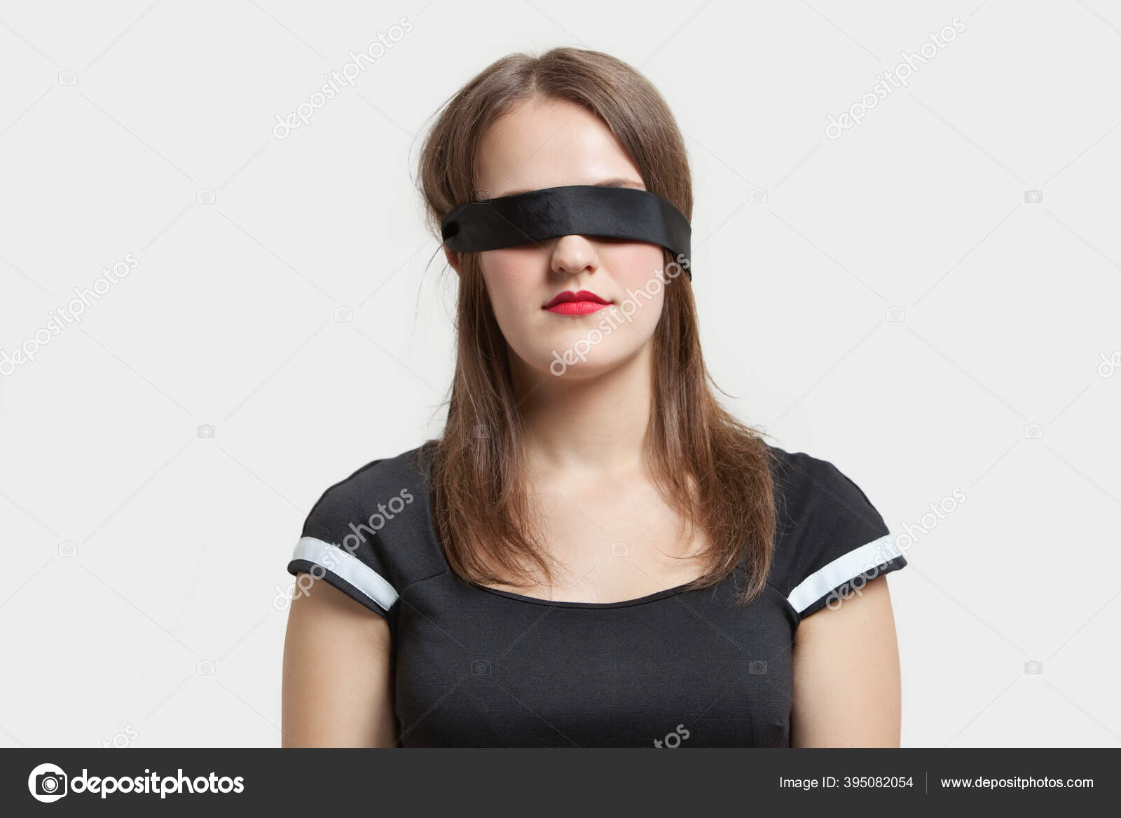 blindfolded woman, Stock image