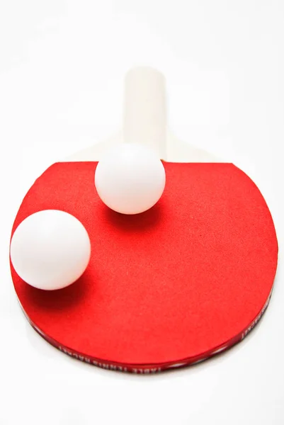 Estúdio Tiro Bolas Ping Pong Raquete — Fotografia de Stock