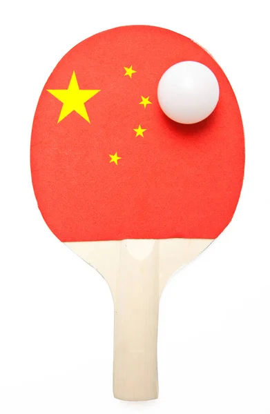 Studio Záběr Ping Pong Míče Raketa — Stock fotografie