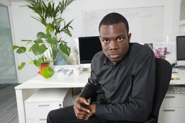 Portrait African American Businessman Office — Stock Photo, Image