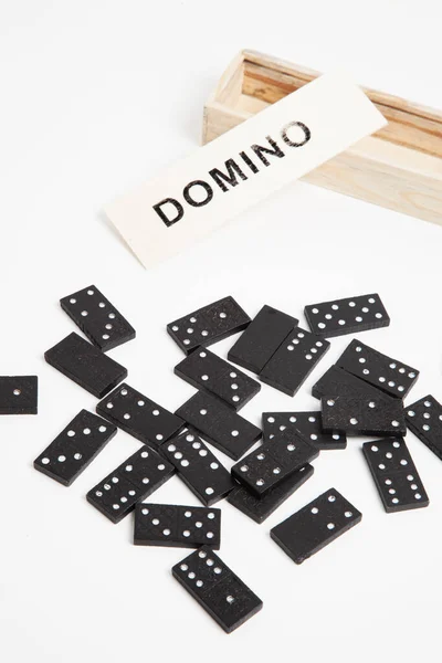 Jeu Domino Sur Fond Gros Plan — Photo