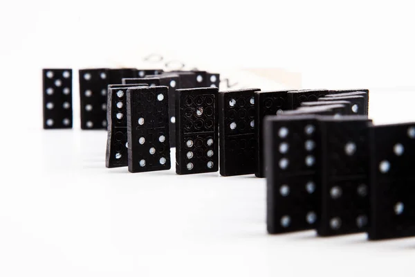 Domino Πλακάκια Τοποθετημένα Σειρά — Φωτογραφία Αρχείου