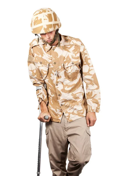 Portrait Injured Soldier War — Stock Photo, Image