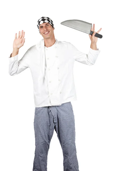 Retrato Joven Atractivo Chef Uniforme — Foto de Stock