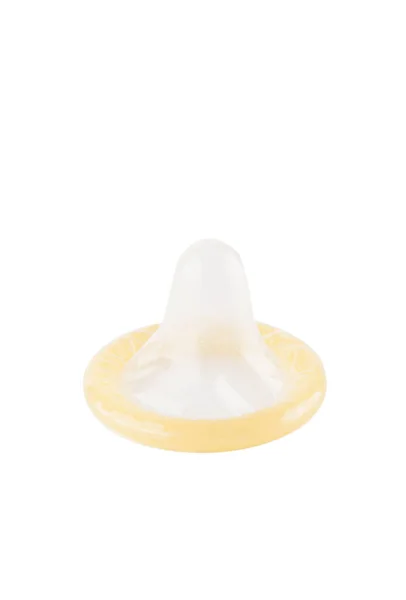 Preservativo Sobre Fundo Branco Close — Fotografia de Stock