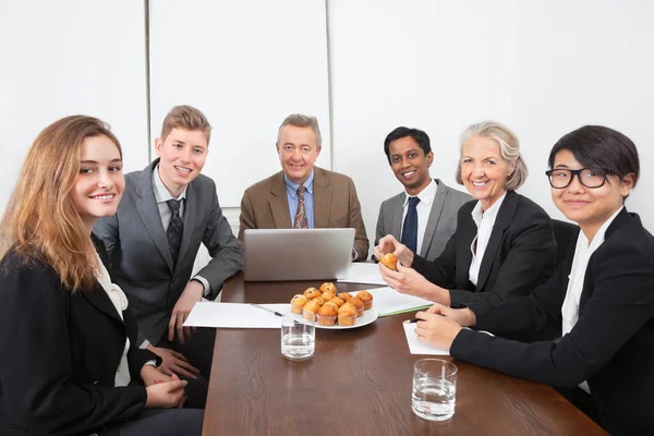 Portrait Multiethnic Professionals Meeting Conference Room — Stock Photo, Image