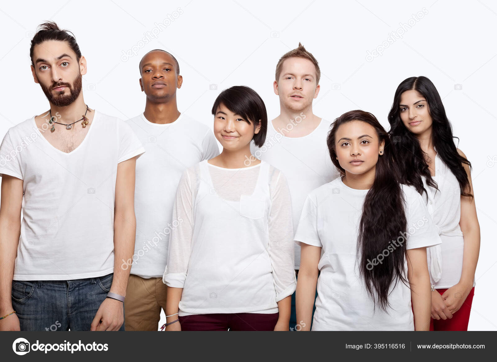 Portræt Hvide Shirts Stående Sammen Hvid Baggrund Stock-foto © londondeposit #395116516