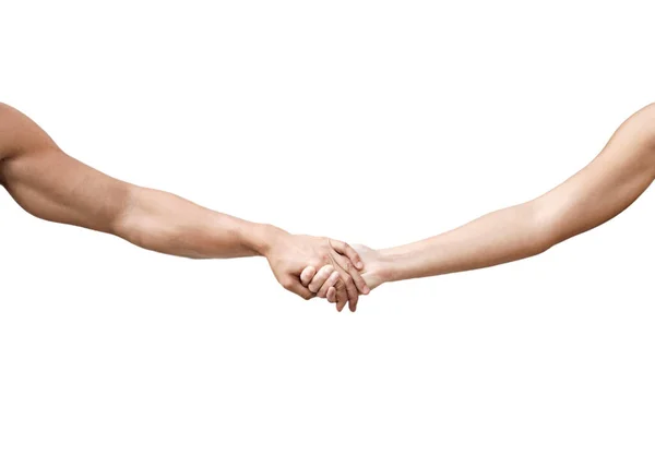 Couple Holding Hands White Background — Stock Photo, Image