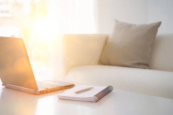 Laptop Notebook Table Background — Stock Photo, Image