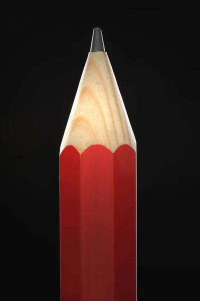 Sharpened Red Pencil Black Background — Stock Photo, Image