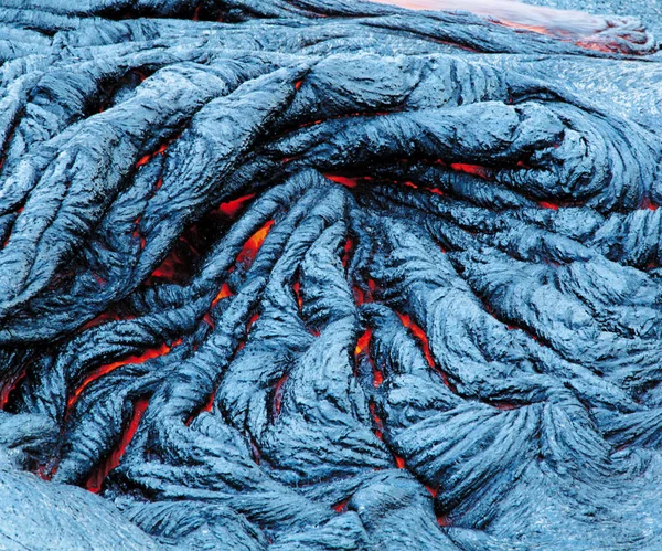 Närbild Lavaflödet Från Vulkanen — Stockfoto