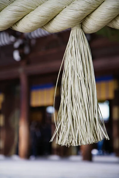 Tassel Large Rope Meiji Shrine — Stock Photo, Image