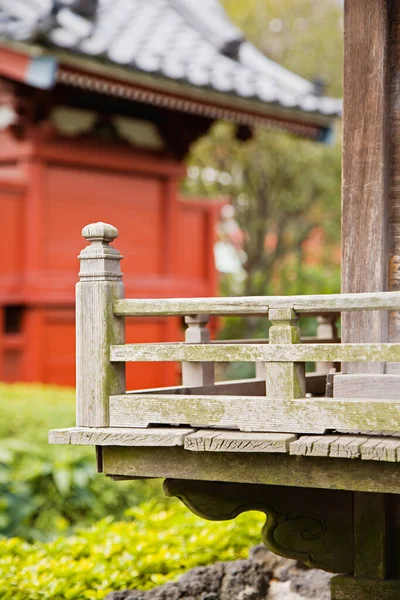 Wood Railing Senso Temple — Stock Photo, Image