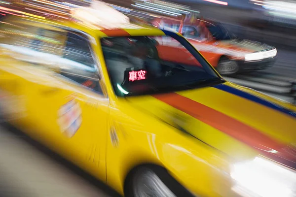 Japanisches Gelbes Taxi Verschwimmt — Stockfoto