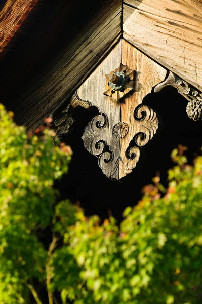 Japanse Houten Tempel Met Planten — Stockfoto