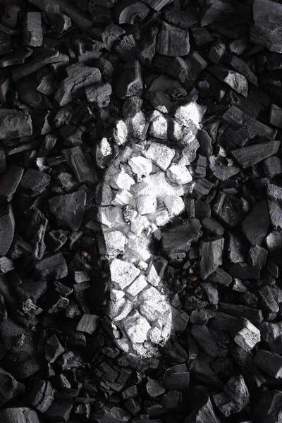 White Coal Carbon Footprint Konzept — Stockfoto