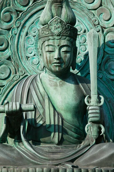 Japan Kyoto Tenryuji Temple Bronzestatue — Stockfoto