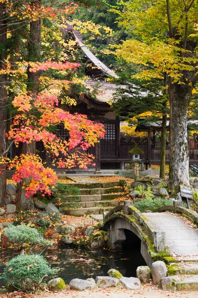 橋や木のある日本の寺院 — ストック写真