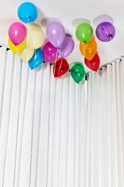 Multi Coloured Helium Balloons Ceiling — Stock Photo, Image