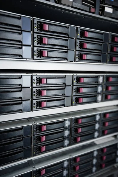 Close Server Hard Drives Data Center — Stock Photo, Image