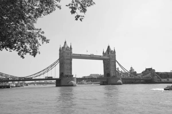 Torre Ponte Londres Preto Branco — Fotografia de Stock