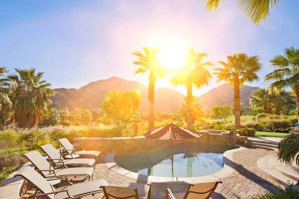 Pool Area Luxurious House — Stock Photo, Image