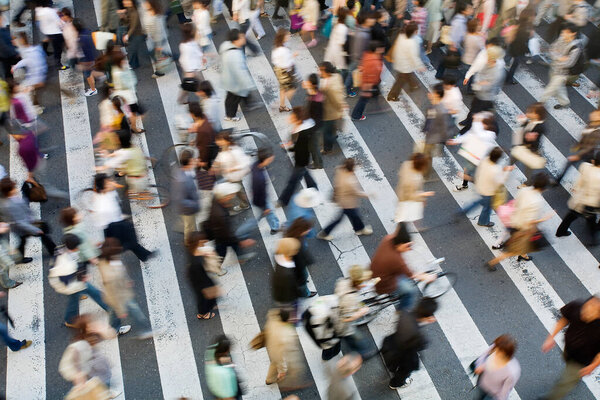 Blurred Japanese Crosswalk Crossing Stock Image