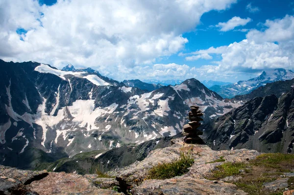 Montanhas Nevadas Cáucaso Julho — Fotografia de Stock
