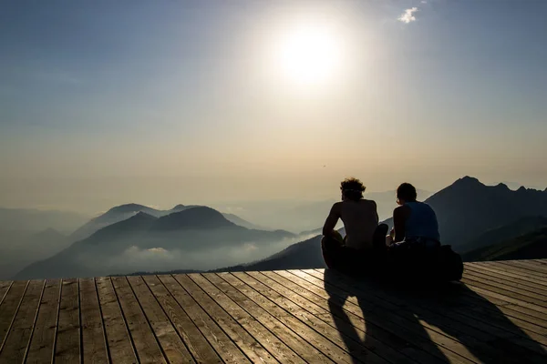 Sunset Caucasus Mountains Always Delightful Magnificent — Stock Photo, Image