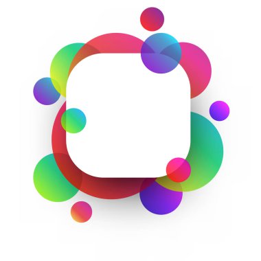 Renkli Daireler desenli beyaz arka plan. Vektör kağıt çizim.